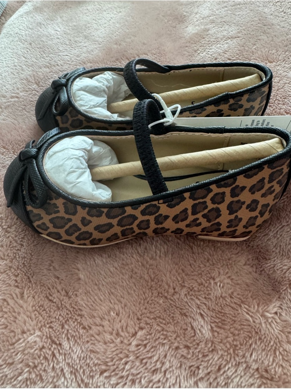 NWT Janie and Jack Leopard Print Mary Jane Baby/Toddler Girl Shoes, Size 5